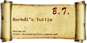 Borbás Tullia névjegykártya